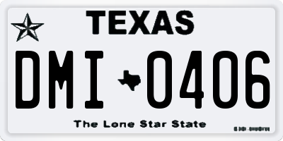 TX license plate DMI0406