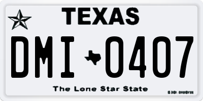 TX license plate DMI0407