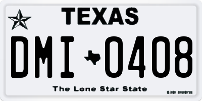 TX license plate DMI0408
