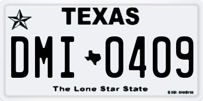 TX license plate DMI0409