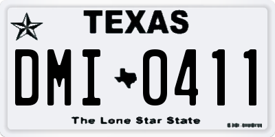 TX license plate DMI0411
