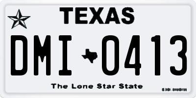 TX license plate DMI0413