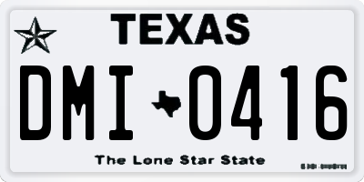 TX license plate DMI0416