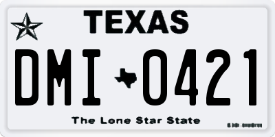 TX license plate DMI0421