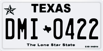 TX license plate DMI0422