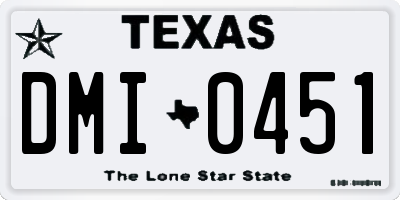 TX license plate DMI0451