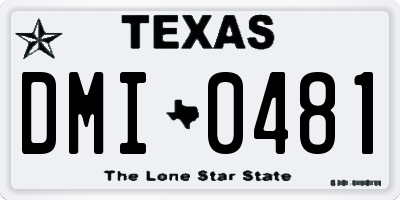 TX license plate DMI0481