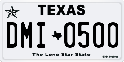 TX license plate DMI0500