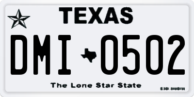 TX license plate DMI0502