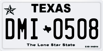 TX license plate DMI0508