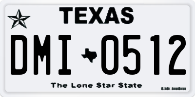 TX license plate DMI0512