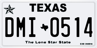 TX license plate DMI0514