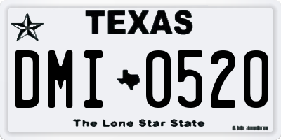 TX license plate DMI0520