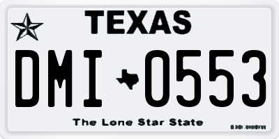 TX license plate DMI0553
