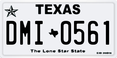 TX license plate DMI0561