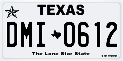 TX license plate DMI0612