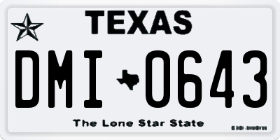 TX license plate DMI0643