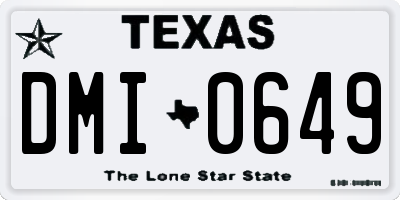 TX license plate DMI0649