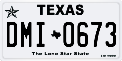 TX license plate DMI0673