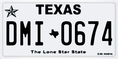 TX license plate DMI0674