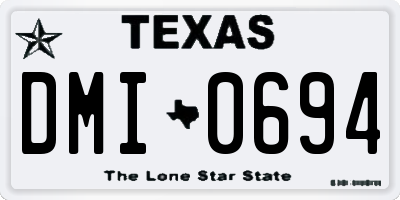 TX license plate DMI0694
