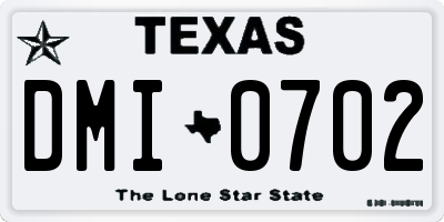 TX license plate DMI0702