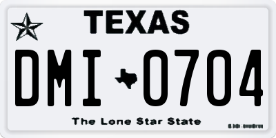 TX license plate DMI0704