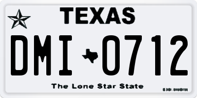 TX license plate DMI0712