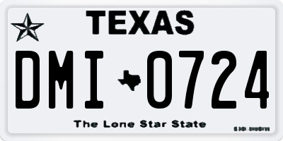 TX license plate DMI0724