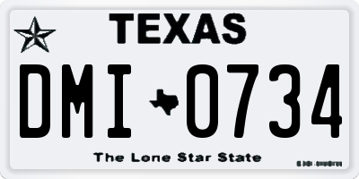 TX license plate DMI0734