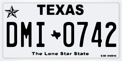 TX license plate DMI0742