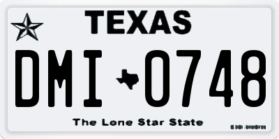 TX license plate DMI0748