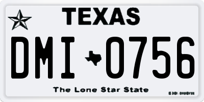 TX license plate DMI0756