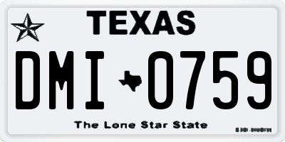 TX license plate DMI0759