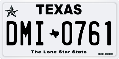 TX license plate DMI0761