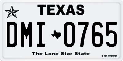TX license plate DMI0765