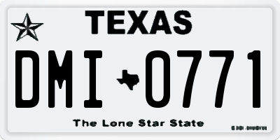 TX license plate DMI0771