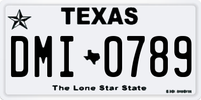 TX license plate DMI0789