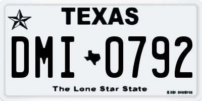 TX license plate DMI0792