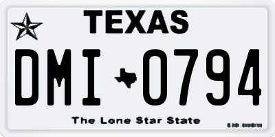 TX license plate DMI0794
