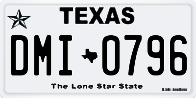 TX license plate DMI0796