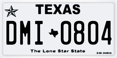 TX license plate DMI0804