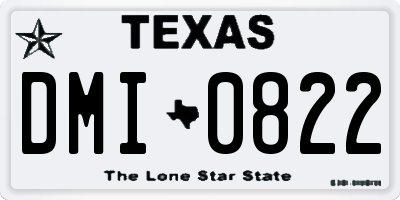TX license plate DMI0822