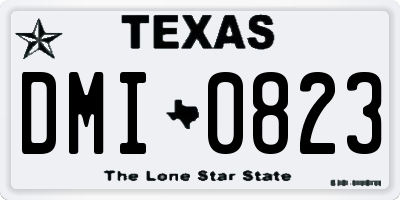 TX license plate DMI0823