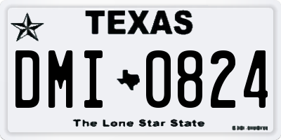 TX license plate DMI0824