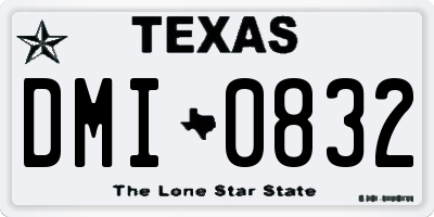 TX license plate DMI0832