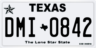 TX license plate DMI0842