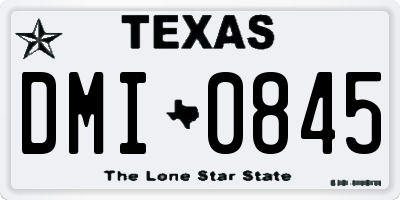 TX license plate DMI0845