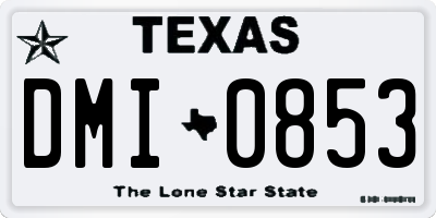 TX license plate DMI0853