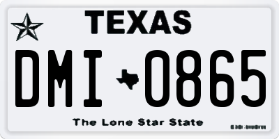 TX license plate DMI0865